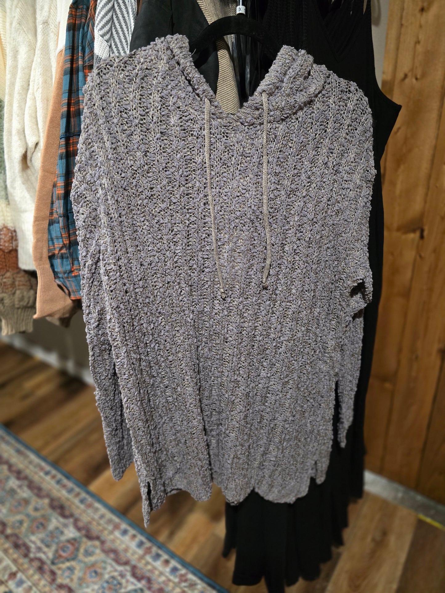 In Store Plus Grey Popcorn Sweater