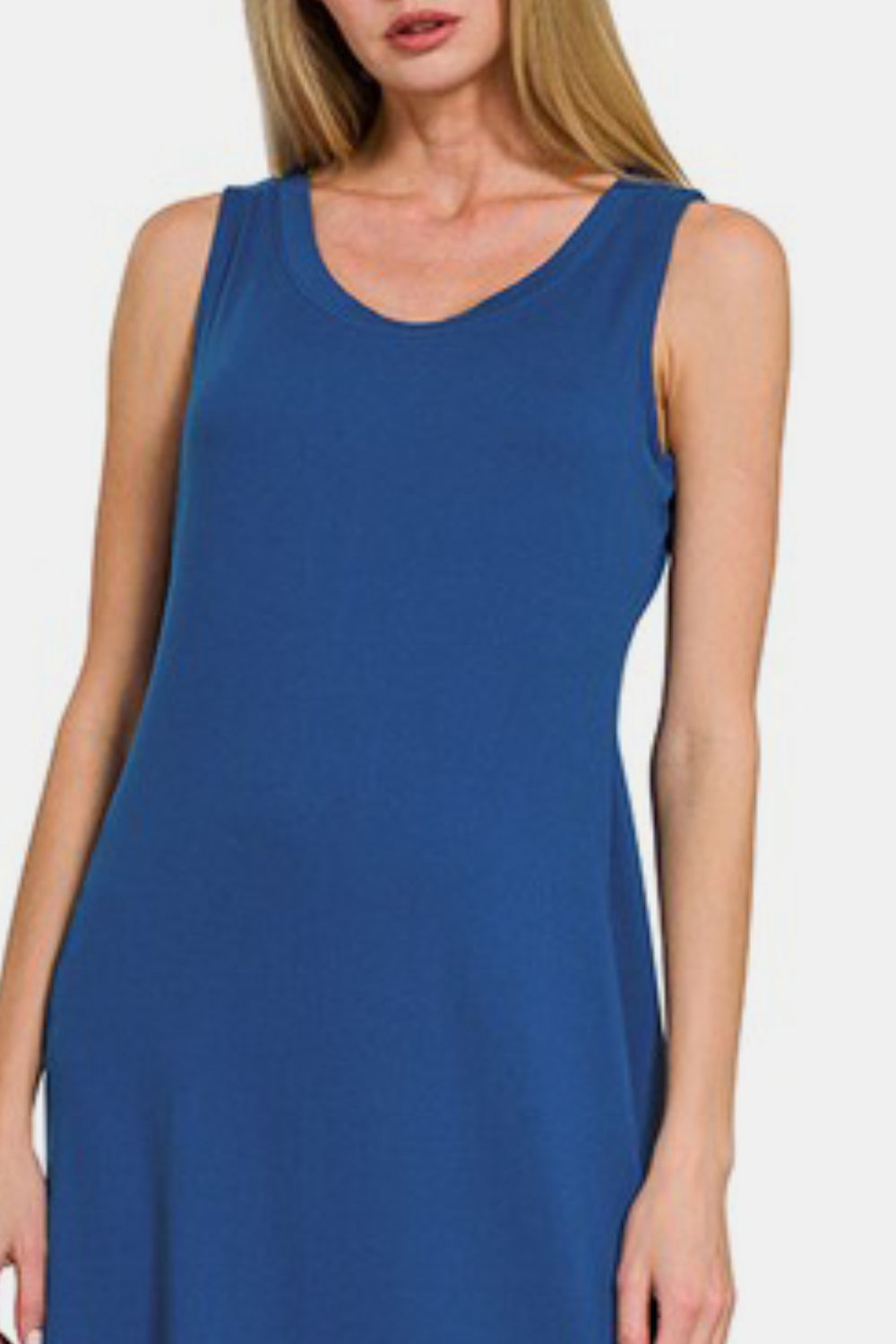 Zenana Scoop Neck Wide Strap Dress