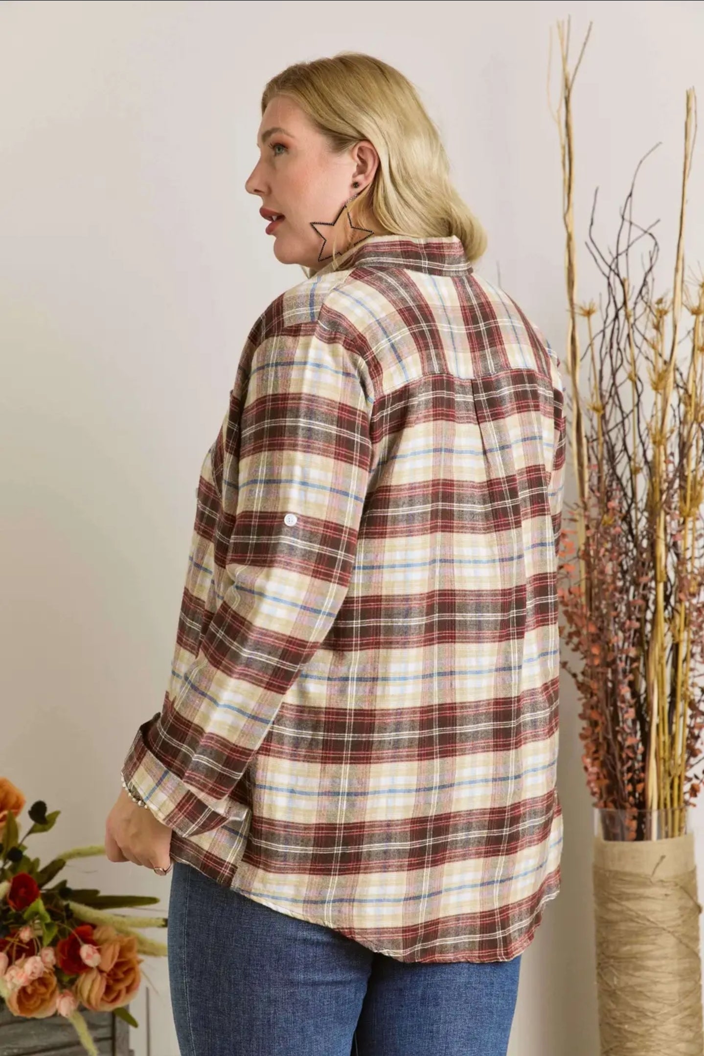 In Store Plus Flannel Top