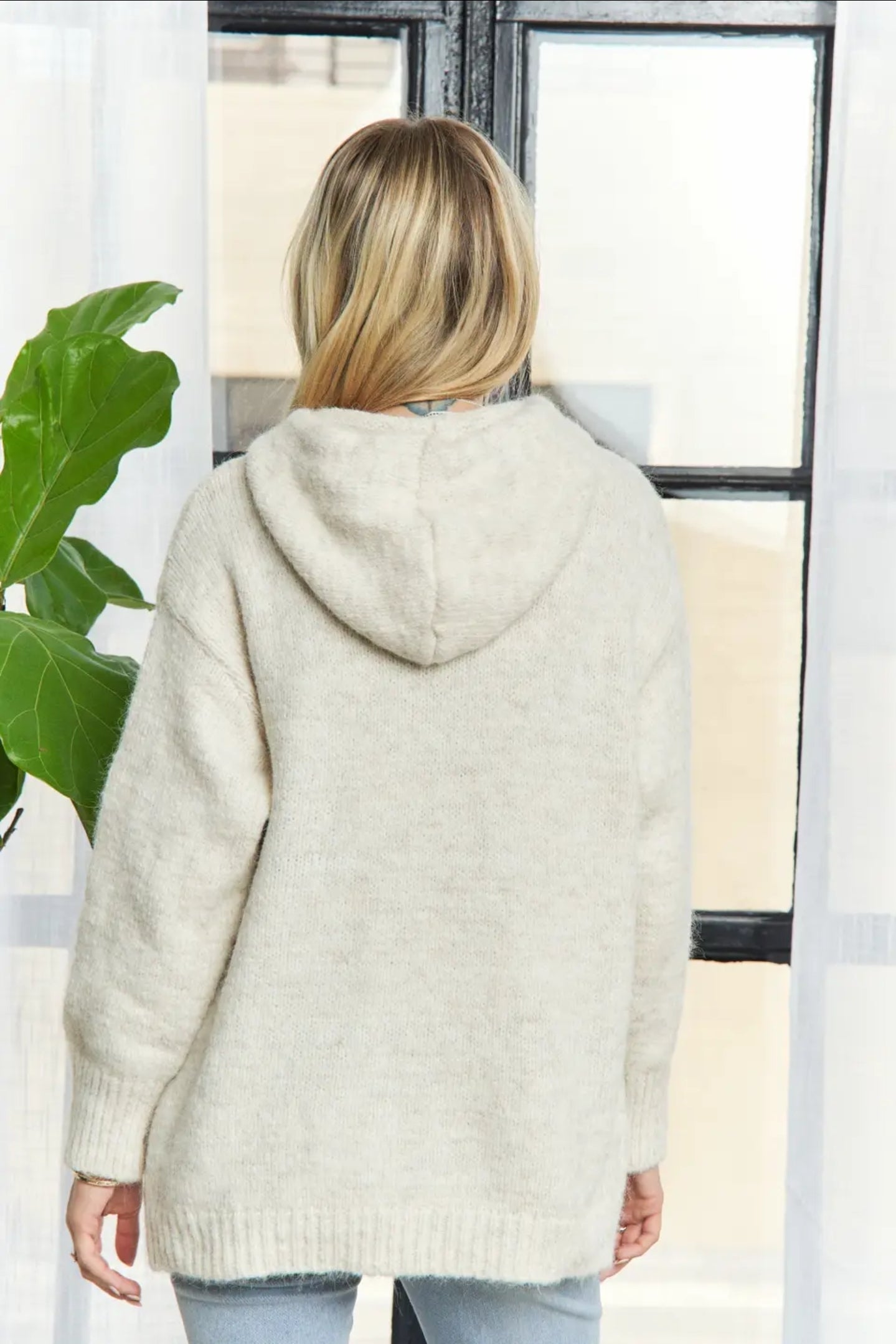 In Store Oversized Cream Button Down Cardigan