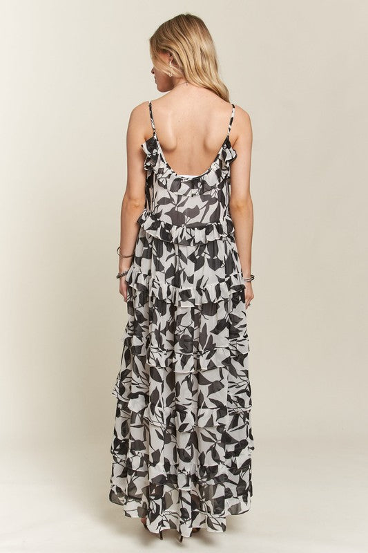 ADORA Ruffled Tiered Scoop Neck Dress