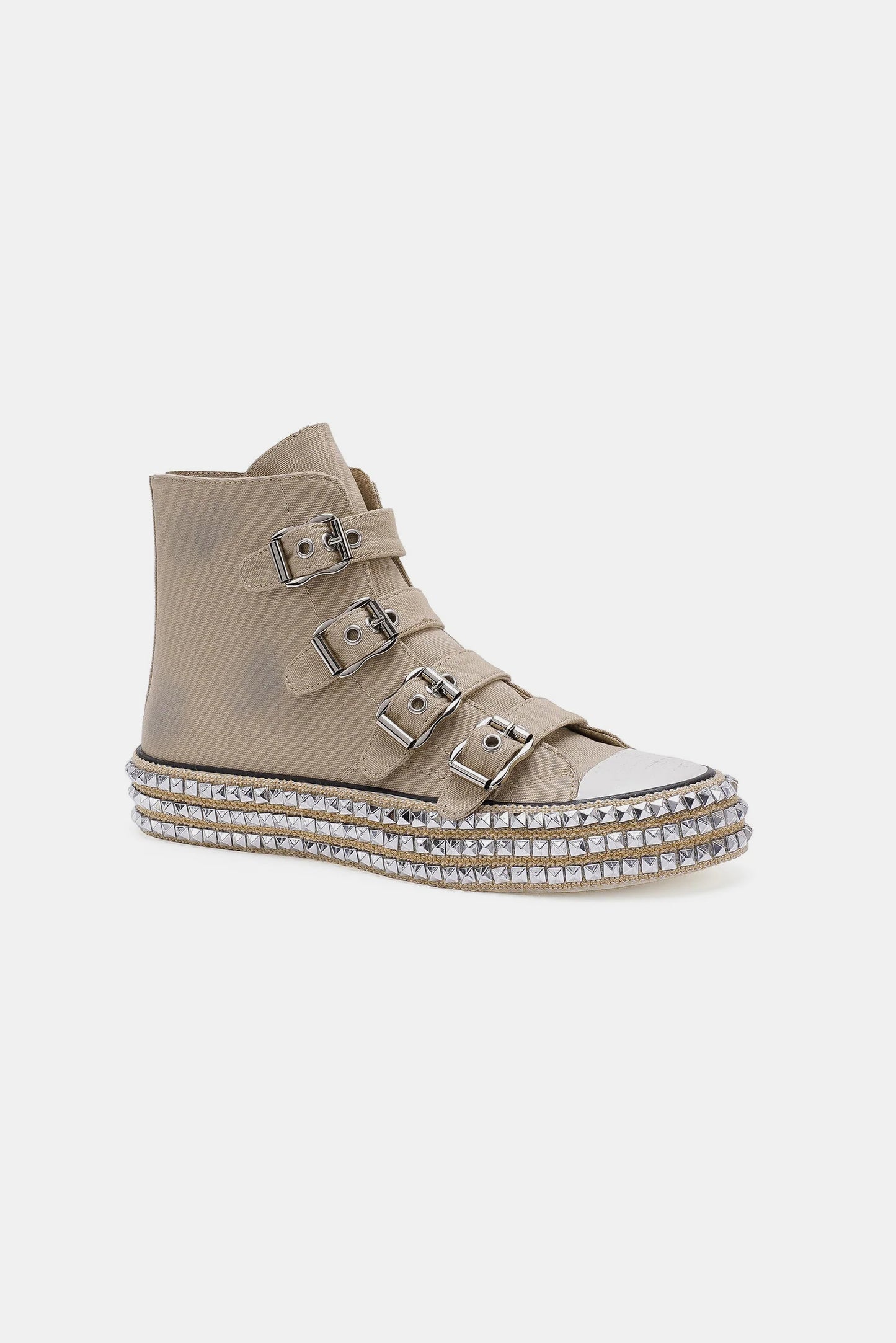 Beast Fashion Straps Studded Platform Sneakers