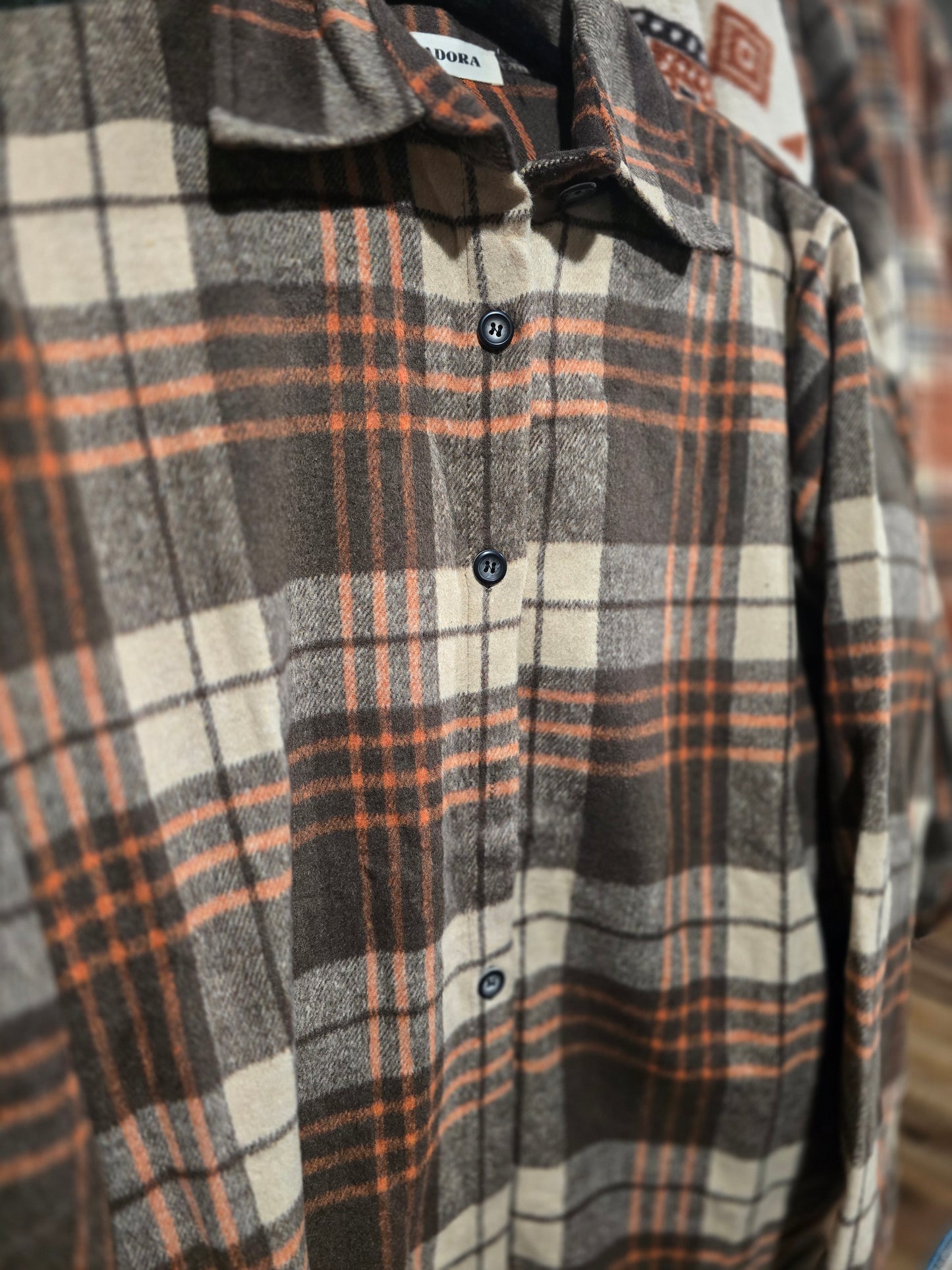In Store Button Down Flannel Shacket