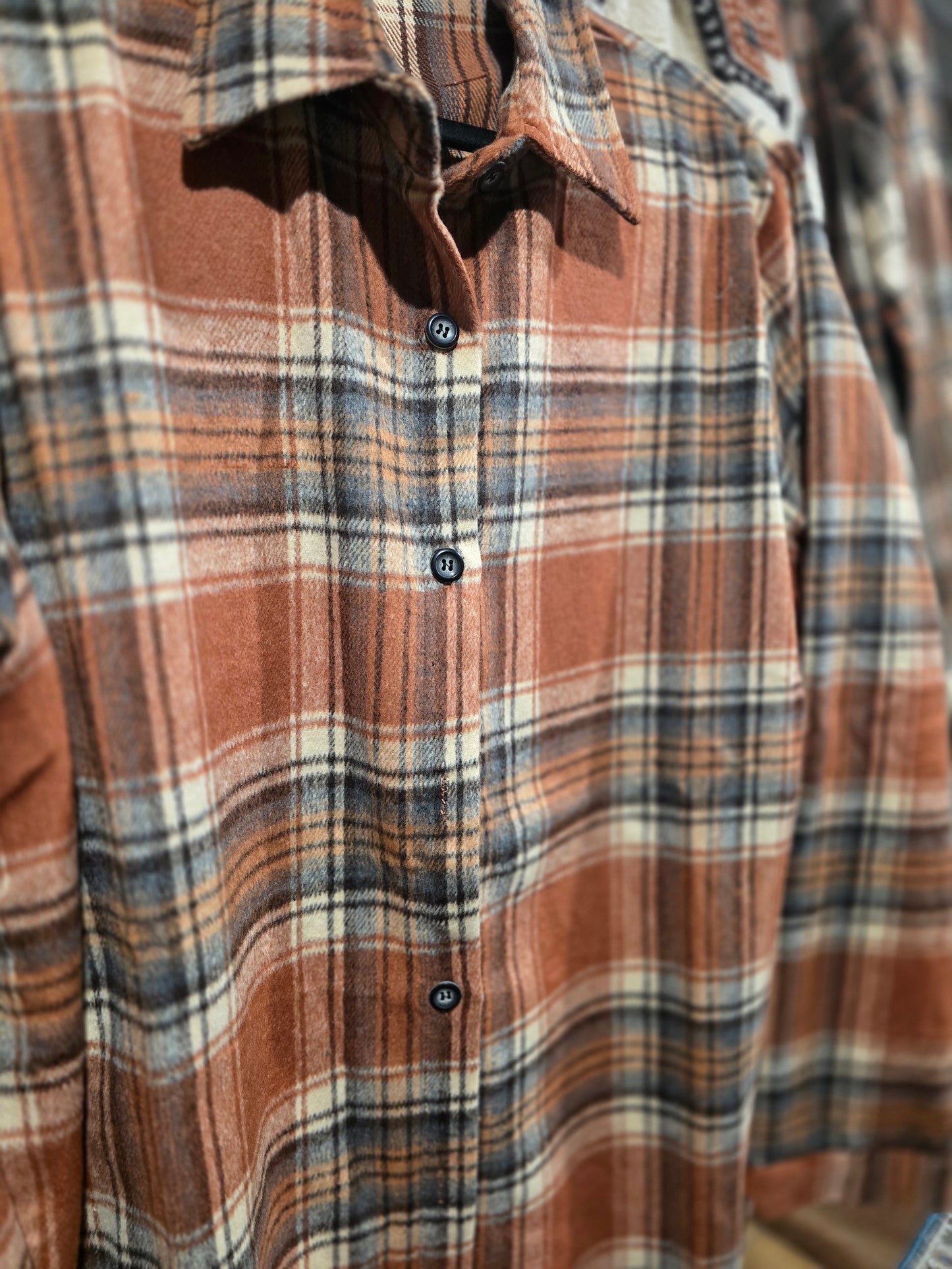 In Store Plus Button Down Flannel Shacket