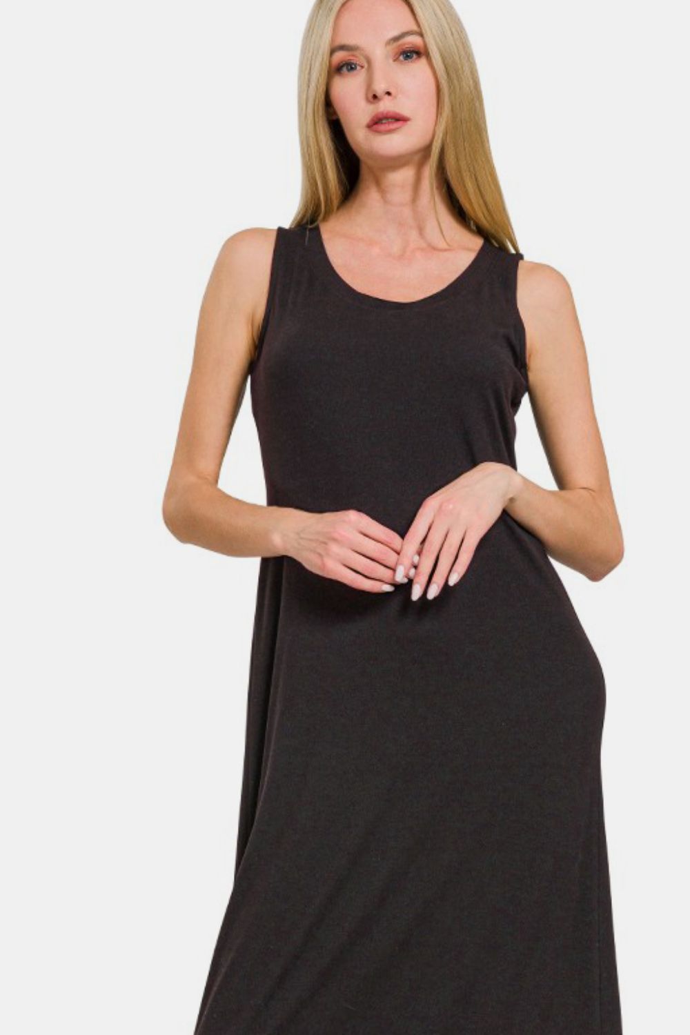 Zenana Scoop Neck Wide Strap Dress