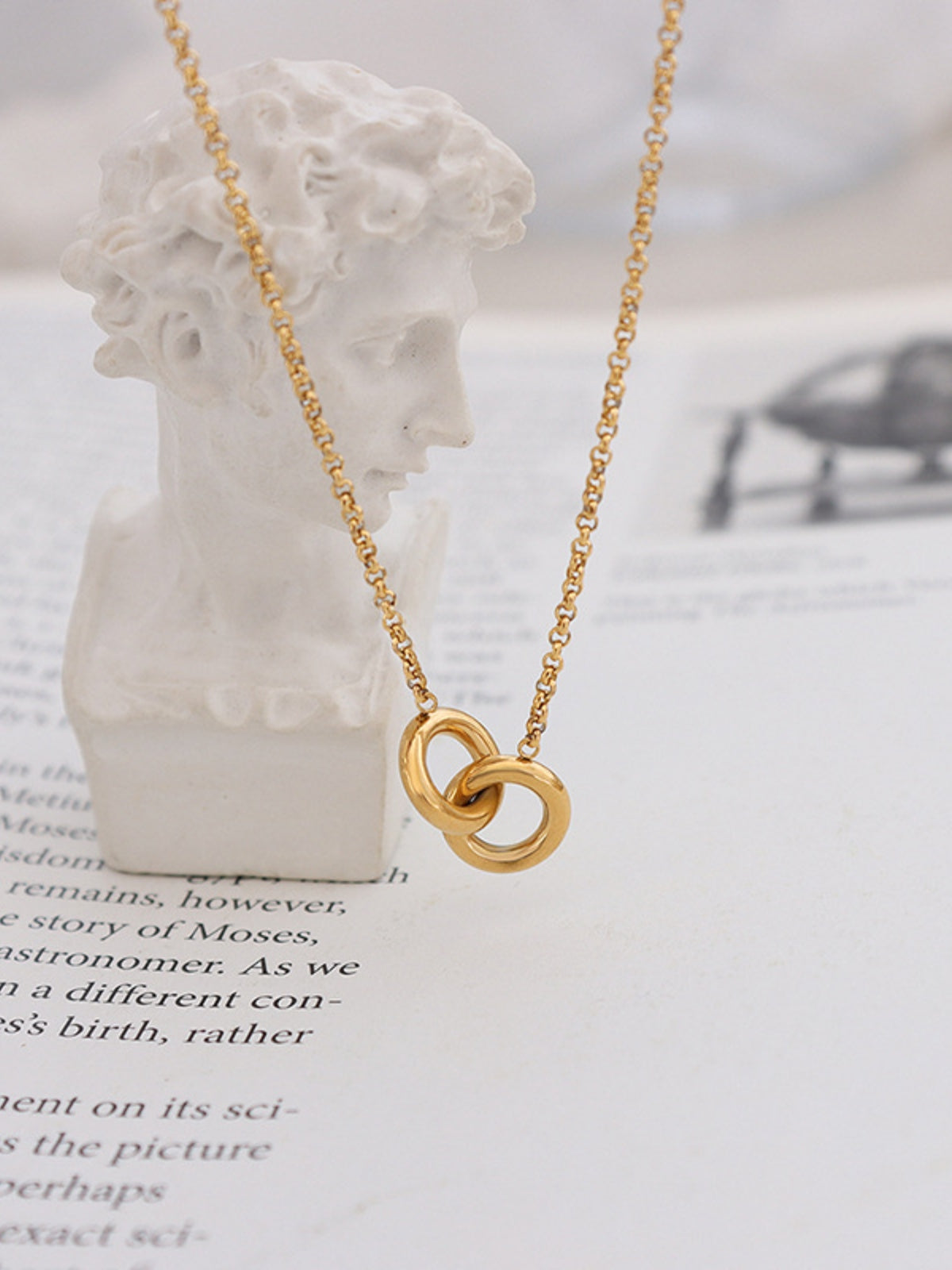 18K Gold-Plated  Hoop Pendant Necklace