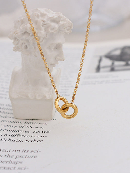 18K Gold-Plated  Hoop Pendant Necklace