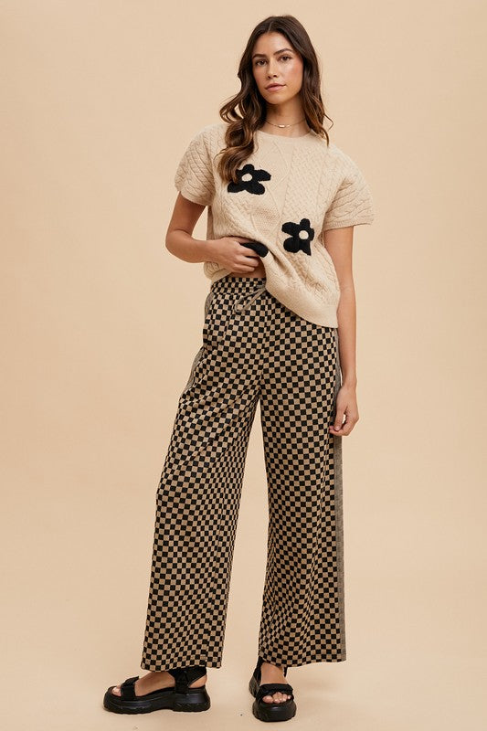 Annie Wear Checkered Wide Leg Pants