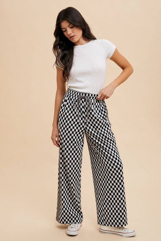 Annie Wear Checkered Wide Leg Pants