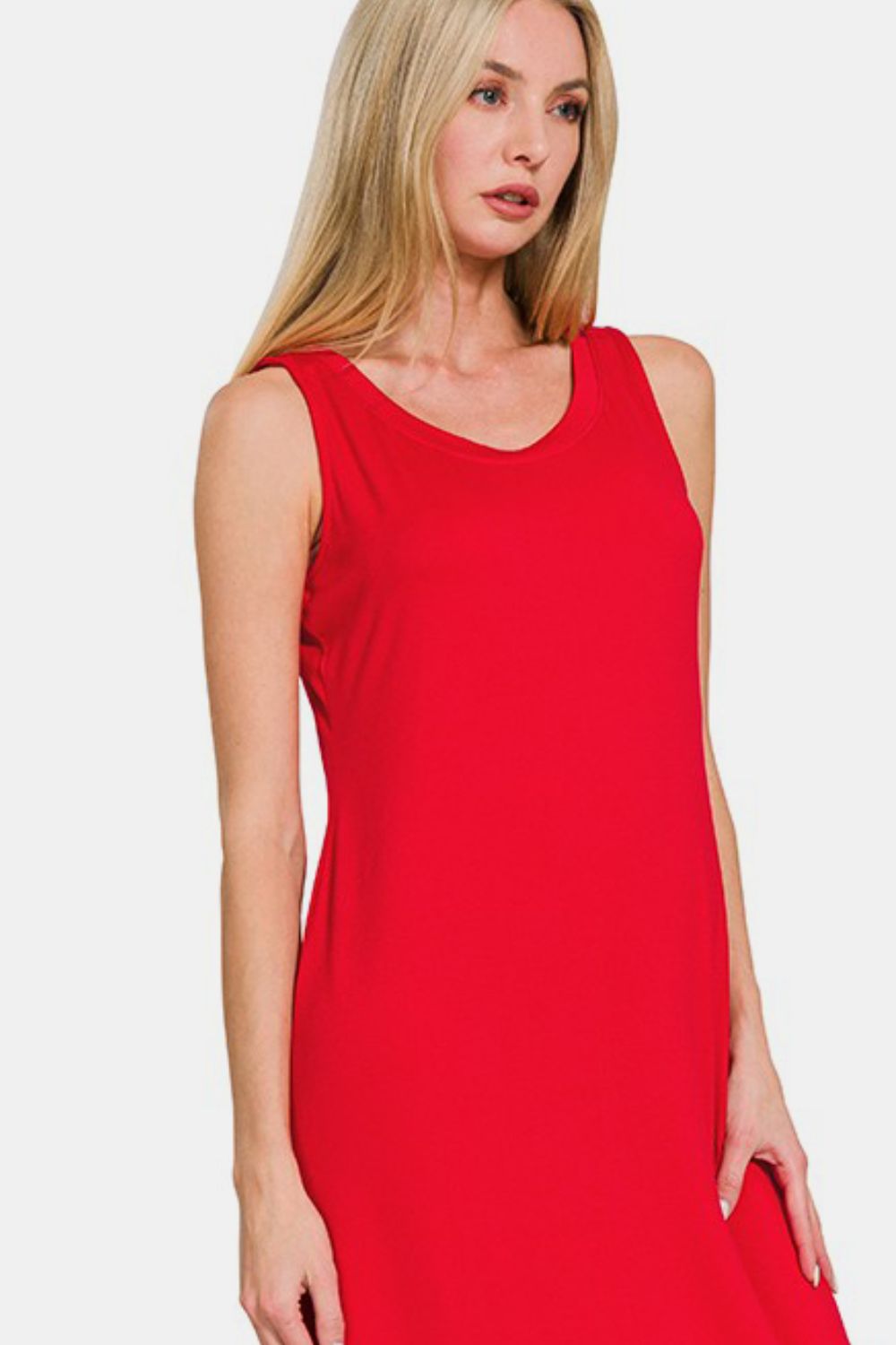 Zenana Scoop Neck Wide Strap Dress