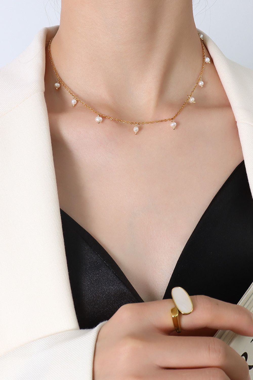 18K Gold-Plated  Pearl Necklace