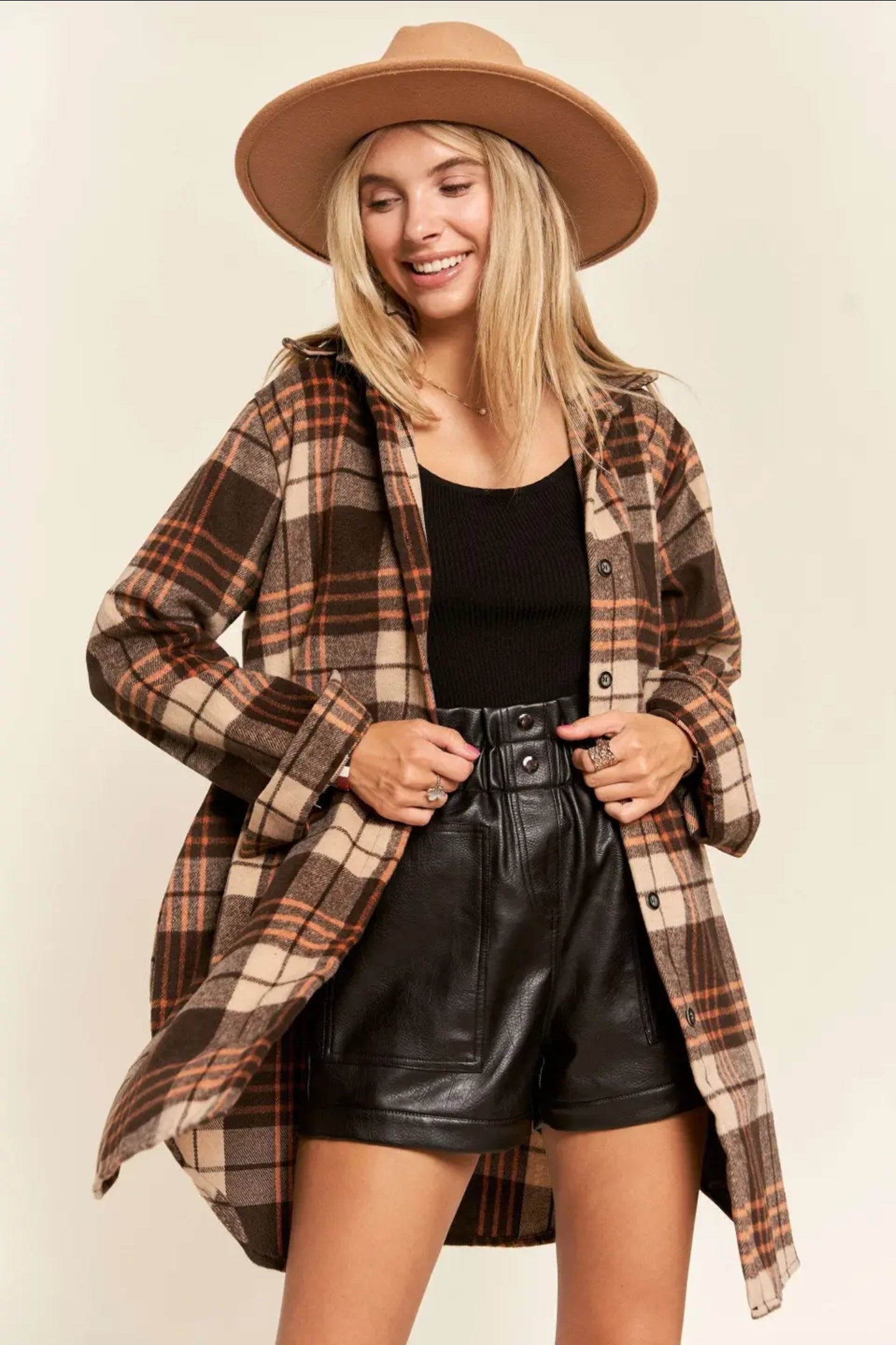 In Store Button Down Flannel Shacket