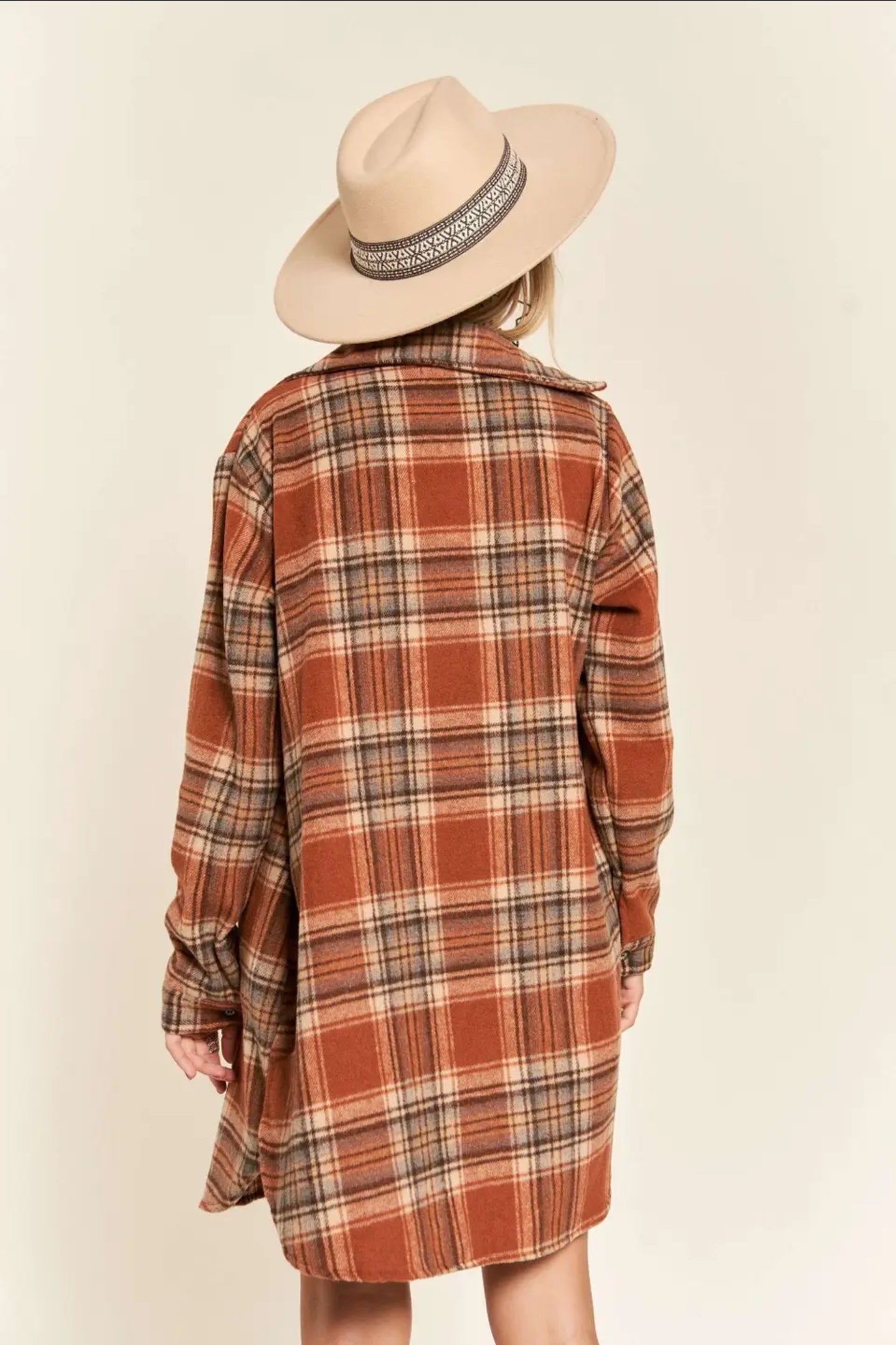 In Store Plus Button Down Flannel Shacket