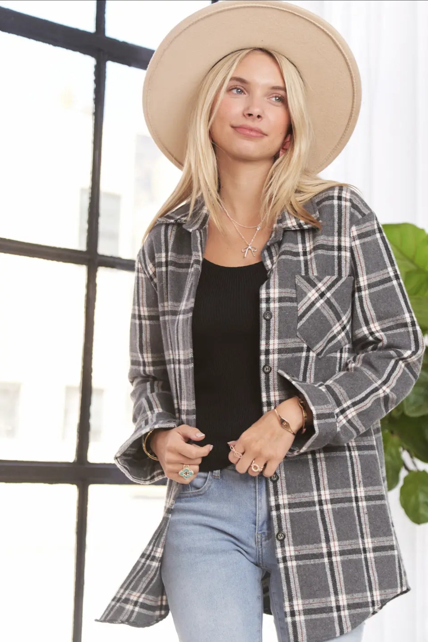 In Store Grey Flannel Top