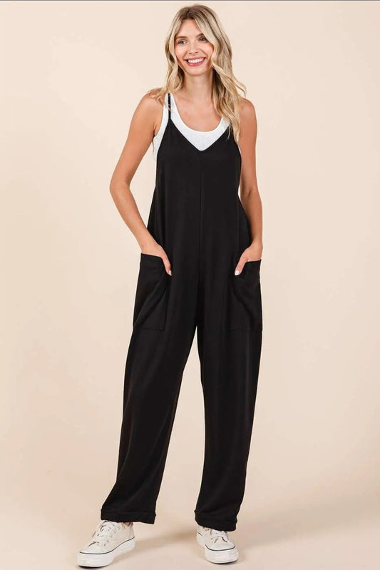 In Store Relaxed Fit Black Jumpsuit