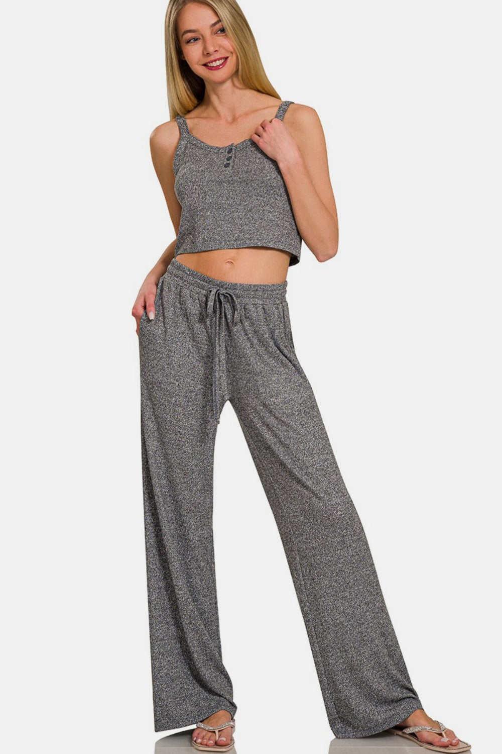 Zenana Wide Leg Pants with Side Pockets