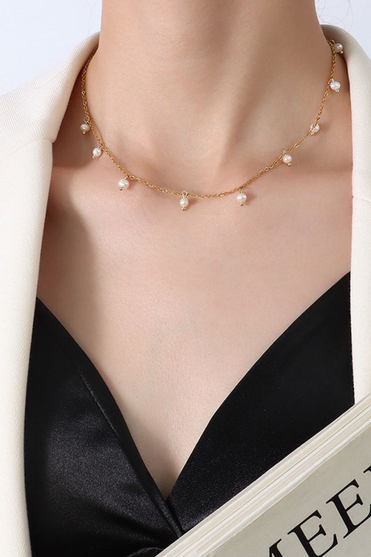 18K Gold-Plated  Pearl Necklace