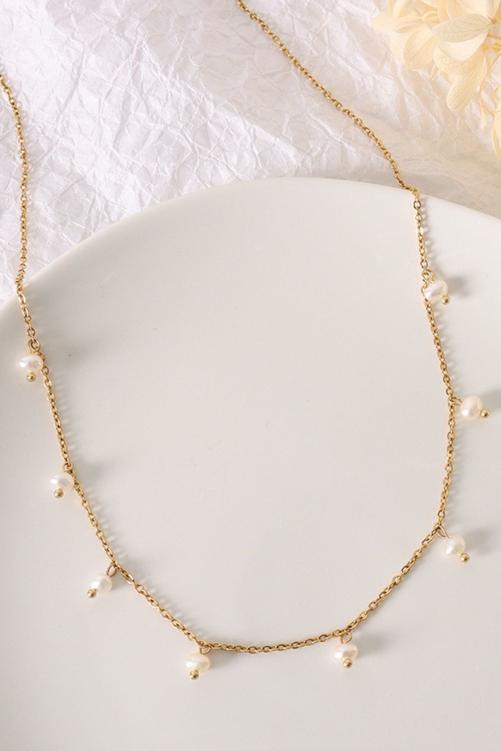 18K Gold-Plated  Pearl Necklace