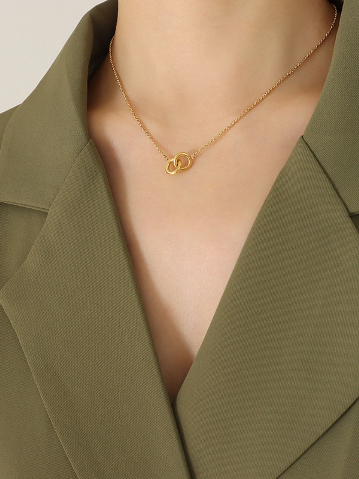 18K Gold-Plated  Hoop Pendant Necklace