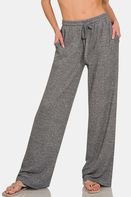 Zenana Wide Leg Pants with Side Pockets