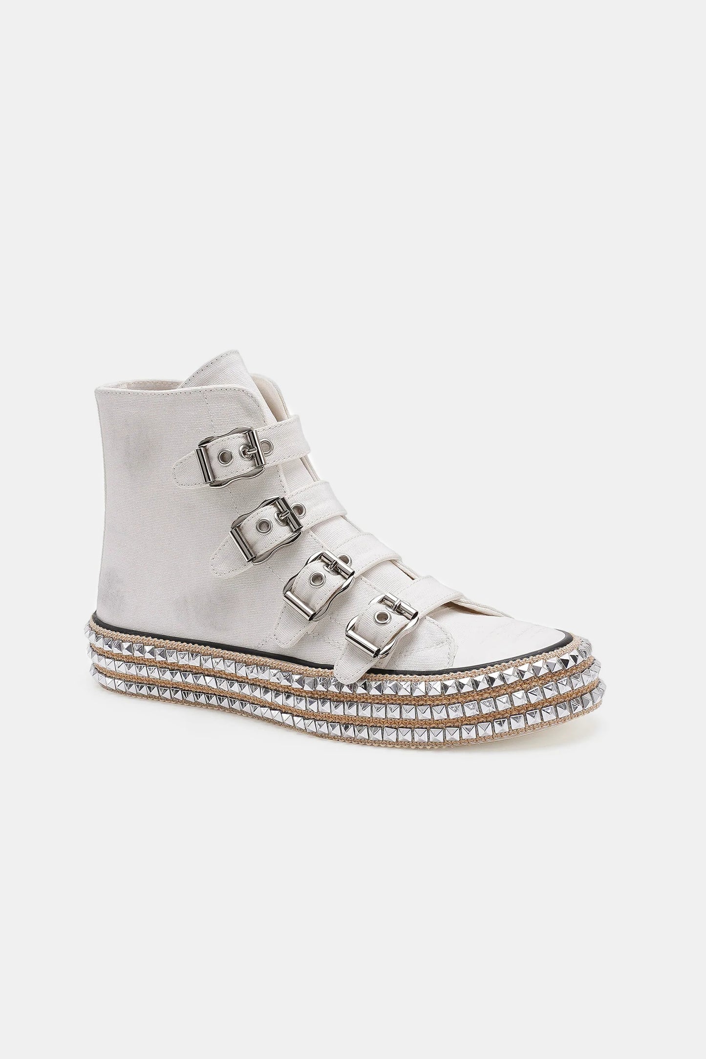 Beast Fashion Straps Studded Platform Sneakers