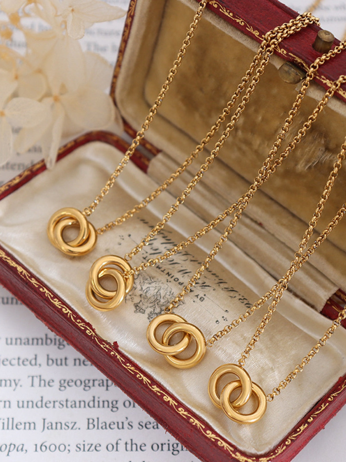 18K Gold-Plated  Hoop Pendant Necklace