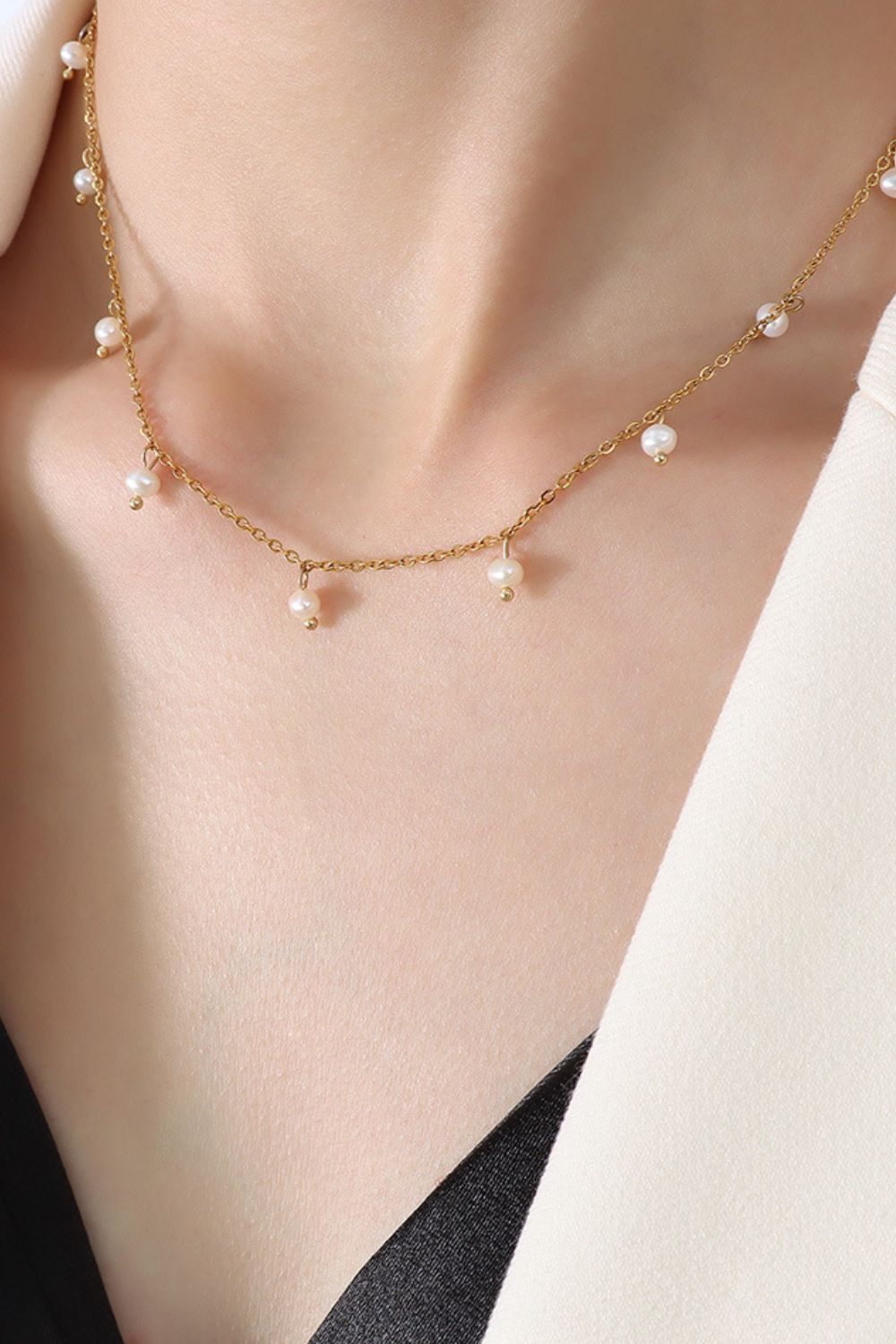 18K Gold-Plated  Pearl Necklace